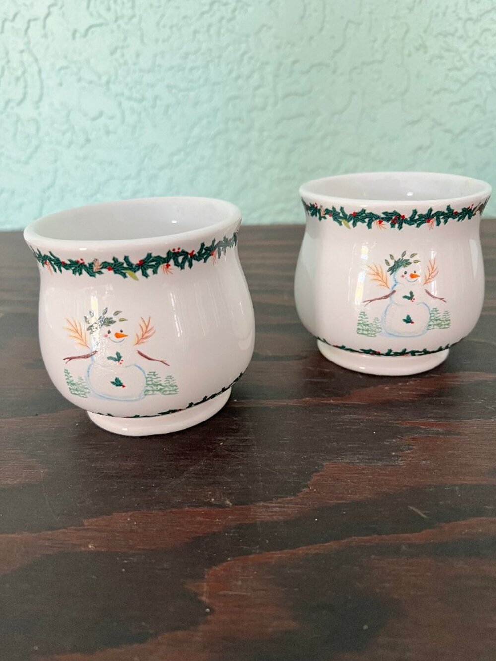 White Barn Candle Co Snowman Ceramic Candle Holders – Set of 2